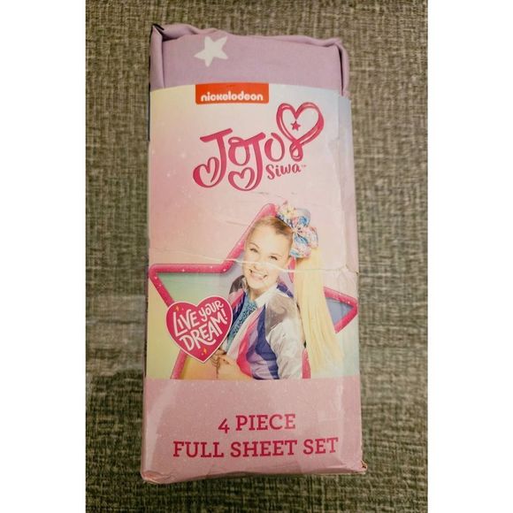 Nickelodeon JoJo Siwa 4 Piece Full Size Sheet Set Cob the Unicorn BowBow the Dog - Picture 2 of 5